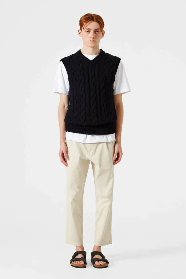 Outlet Edmmond Studios Braided Vest Plain Navy