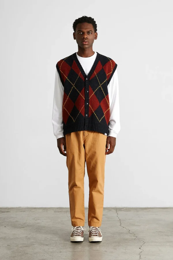 Outlet Edmmond Studios Chino Herringbone Plain Caramel