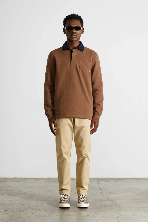 Sale Edmmond Studios College Polo Plain Brown