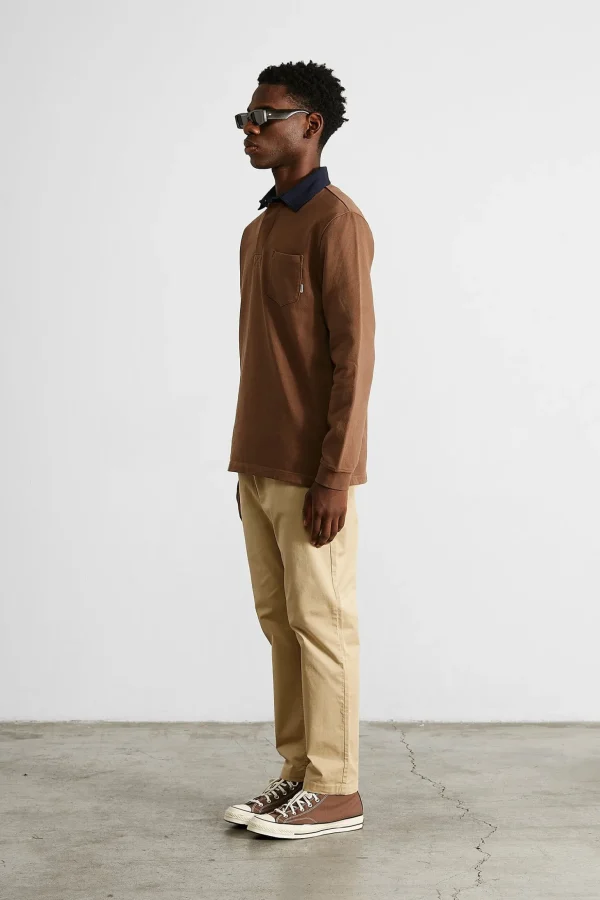 Sale Edmmond Studios College Polo Plain Brown
