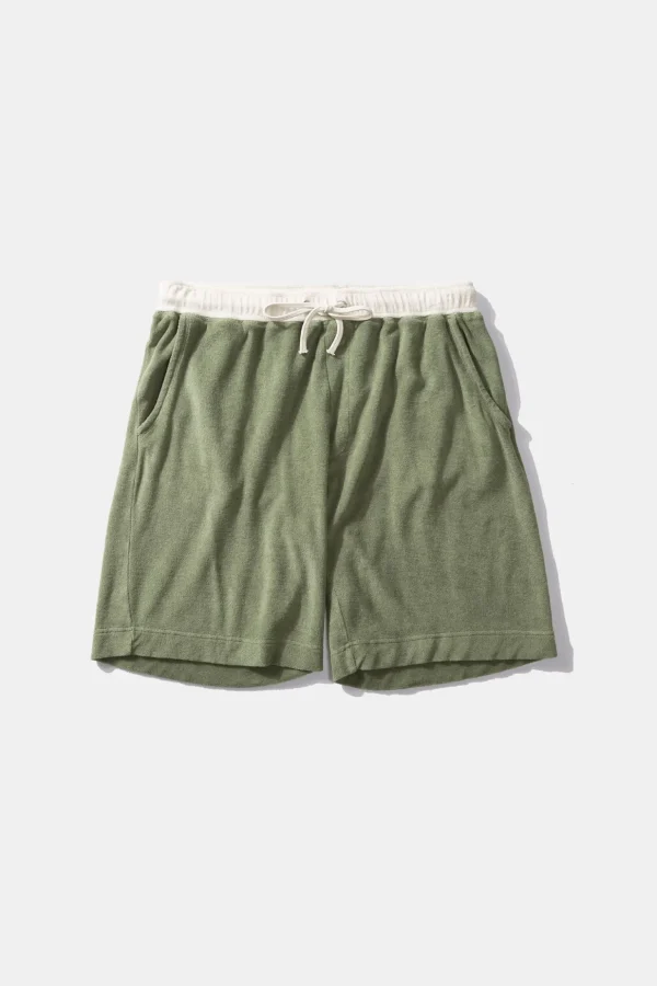 New Edmmond Studios Contrast Terry Shorts Plain Olive