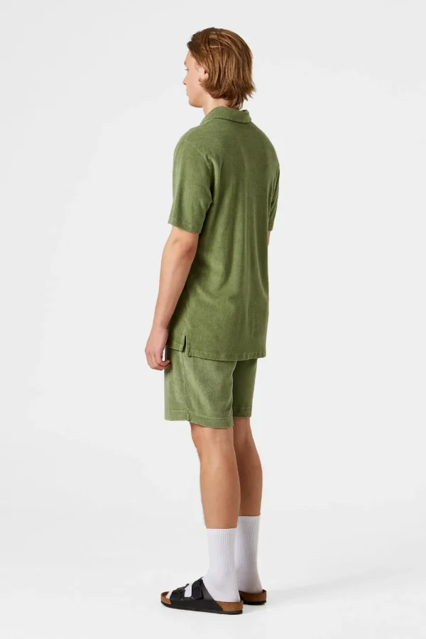 New Edmmond Studios Contrast Terry Shorts Plain Olive