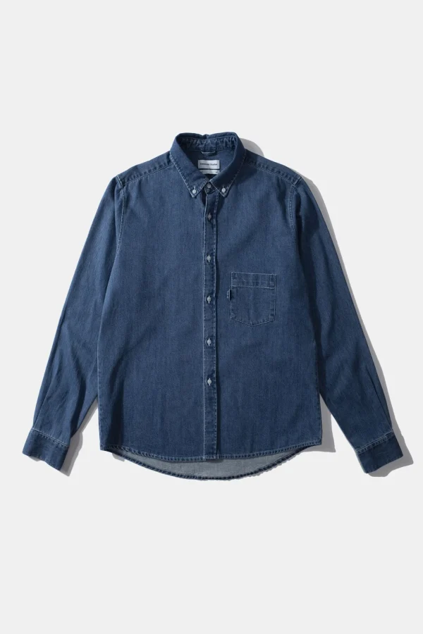 Fashion Edmmond Studios Day Shirt Denim Plain Stonewash