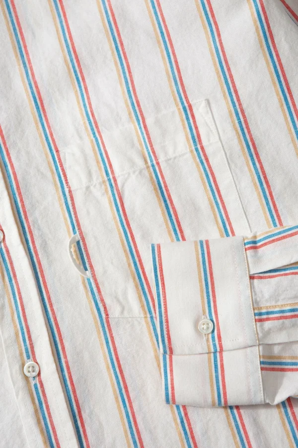 Outlet Edmmond Studios Day Shirt Stripes Plain Off White