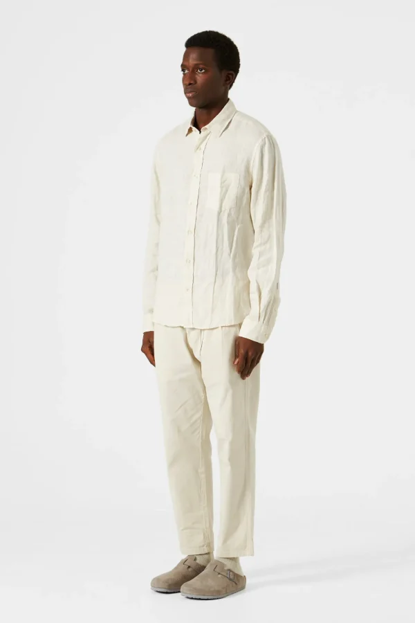 Best Sale Edmmond Studios Linen Shirt Plain Beige