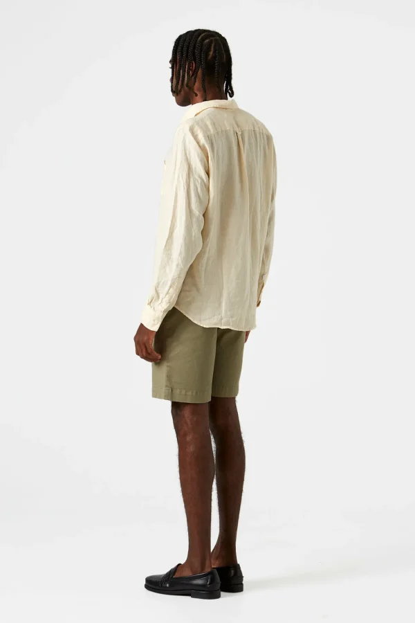 Discount Edmmond Studios Linen Shirt Plain Beige