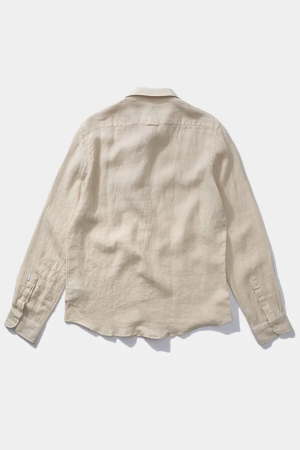 Best Sale Edmmond Studios Linen Shirt Plain Beige