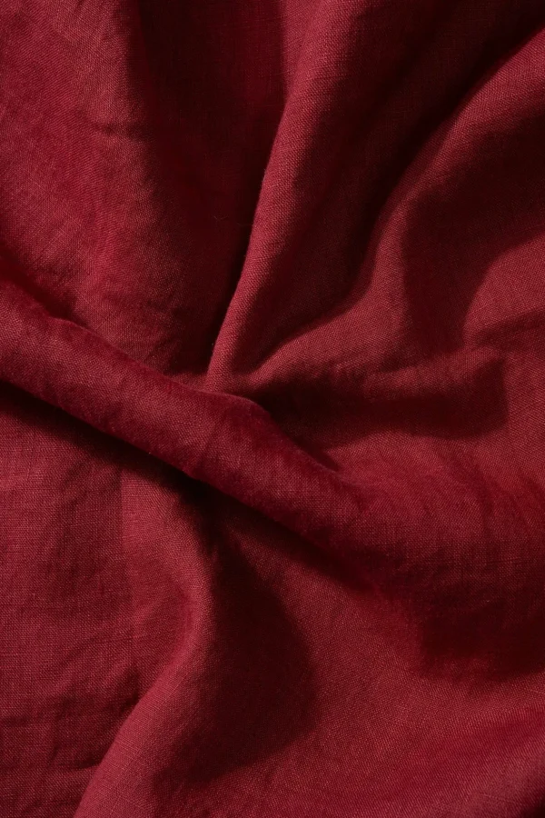 Flash Sale Edmmond Studios Linen Shirt Plain Bordeaux