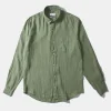 Sale Edmmond Studios Linen Shirt Plain Olive