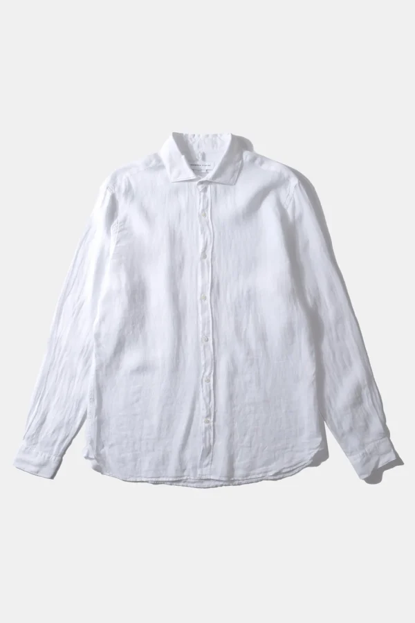 Sale Edmmond Studios Linen Shirt Plain White