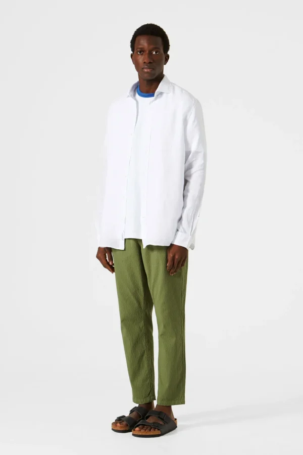 Sale Edmmond Studios Linen Shirt Plain White