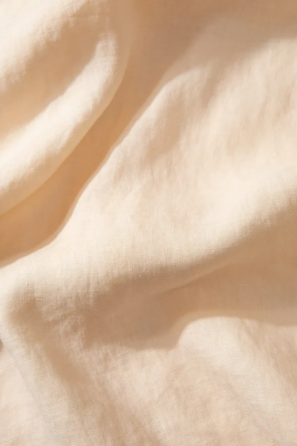 Fashion Edmmond Studios Linen Short Sleeve Plain Off White