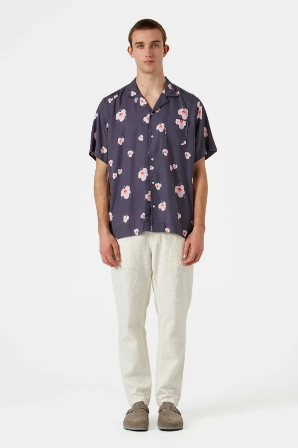 Cheap Edmmond Studios Orchid Short Sleeve Plain Navy