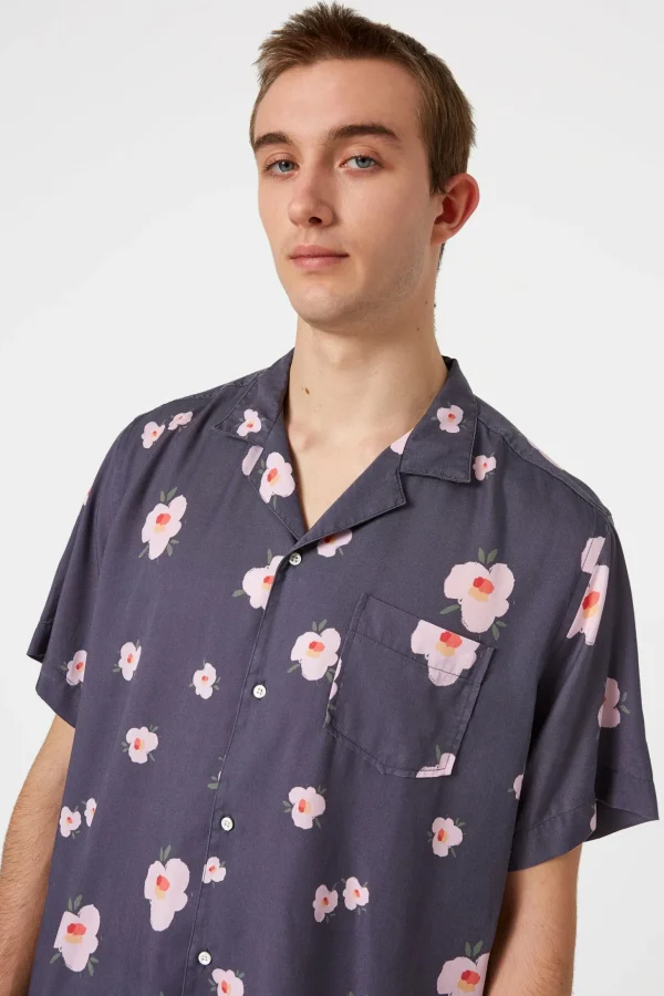 Cheap Edmmond Studios Orchid Short Sleeve Plain Navy