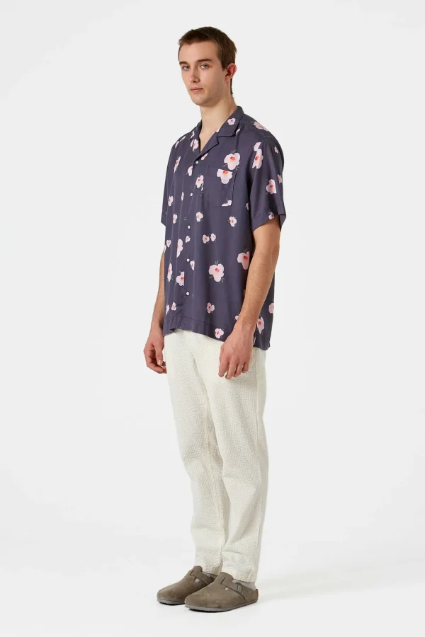 Cheap Edmmond Studios Orchid Short Sleeve Plain Navy