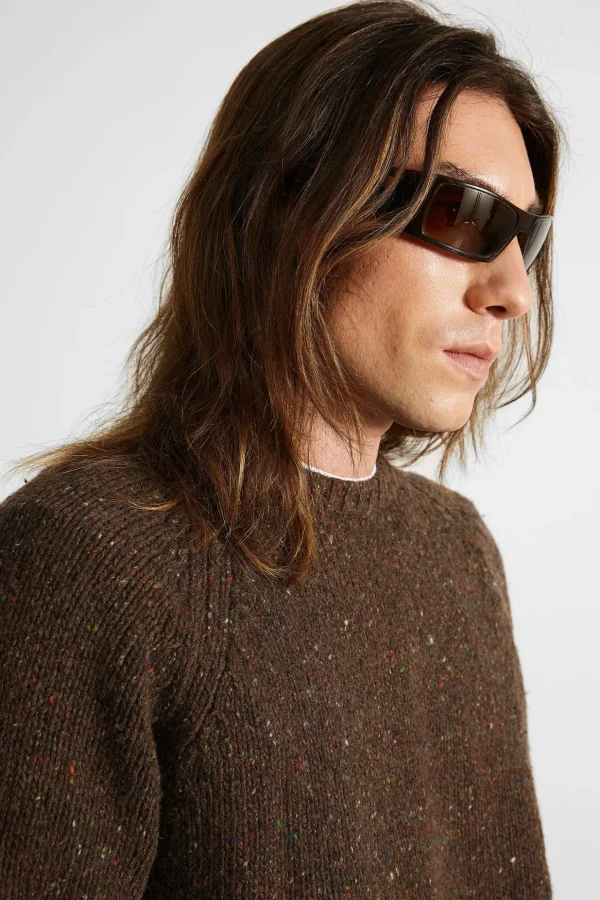 Shop Edmmond Studios Paris Sweater Plain Brown
