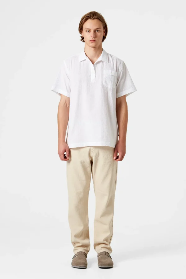 Best Edmmond Studios Polo Shirt Seersucker Plain White