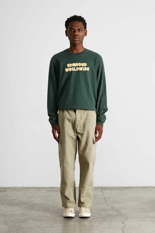 Clearance Edmmond Studios Puff Ls Plain Dk Green