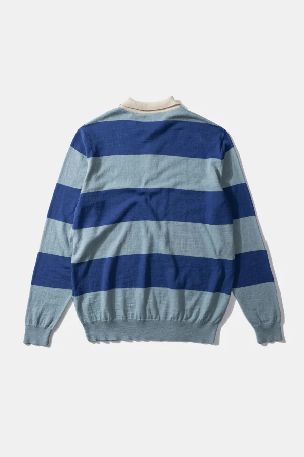 Store Edmmond Studios Rugby Knitted Polo Plain Blue