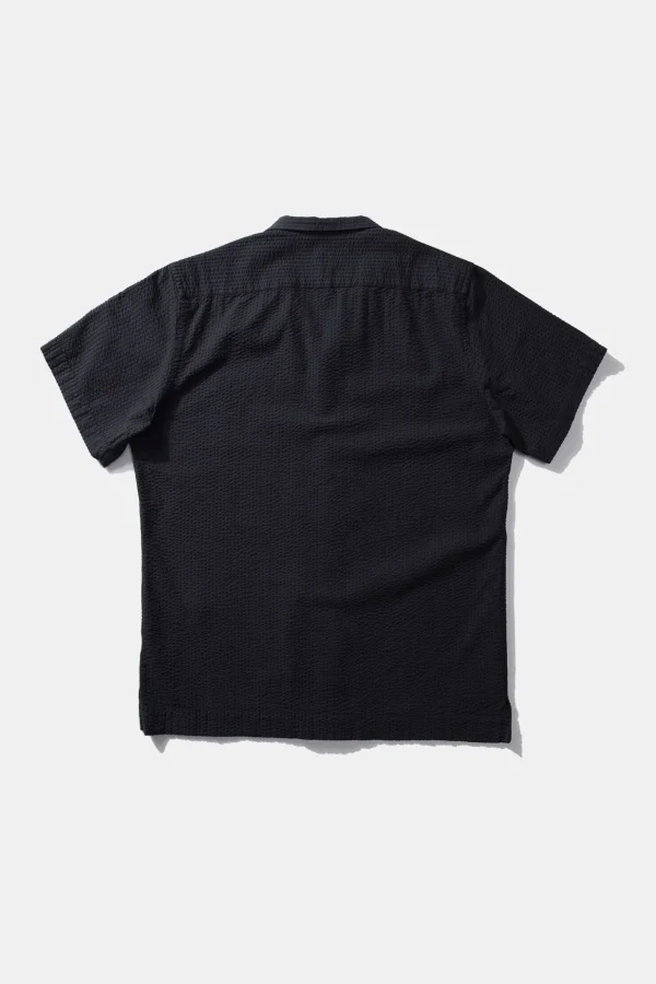 Sale Edmmond Studios Seersucker Shirt Plain Navy