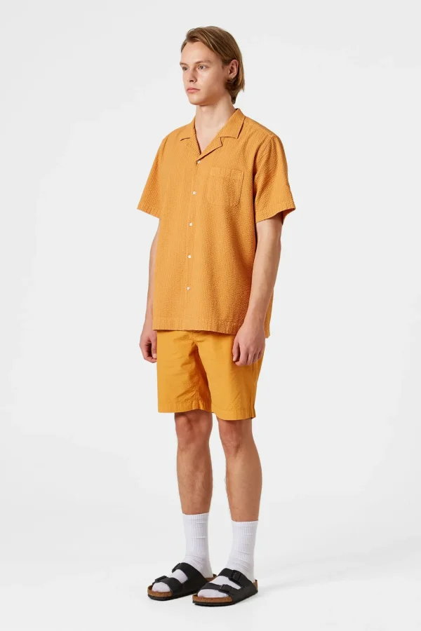 Flash Sale Edmmond Studios Seersucker Shorts Plain Mustard