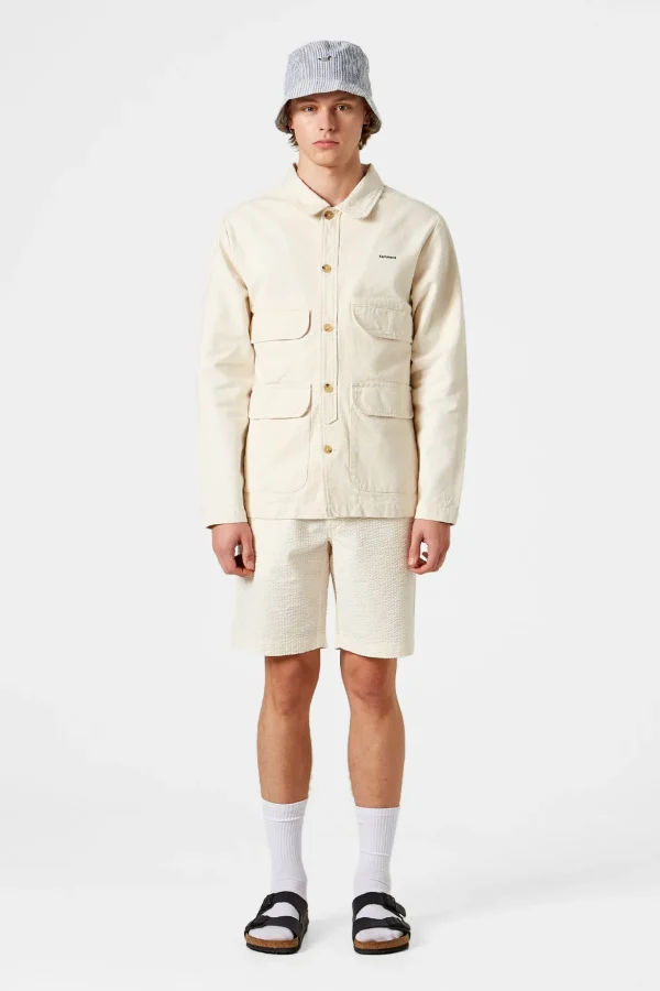 Flash Sale Edmmond Studios Seersucker Shorts Plain Off White