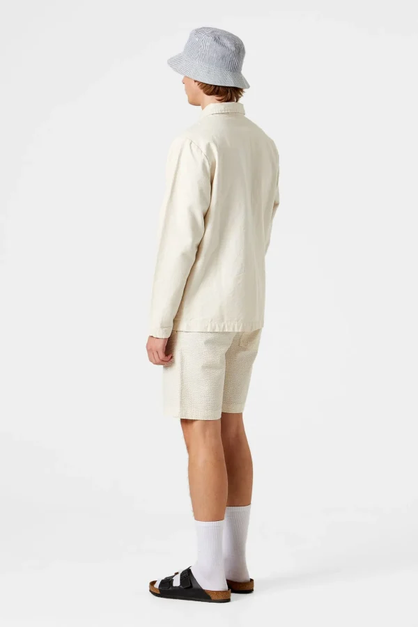 Flash Sale Edmmond Studios Seersucker Shorts Plain Off White