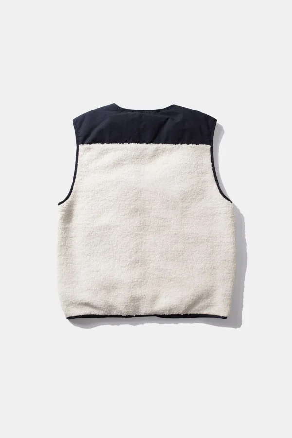 Fashion Edmmond Studios Shearling Vest Plain Off White