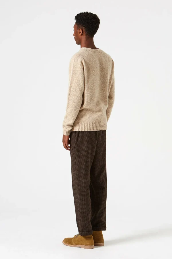 Shop Edmmond Studios Shetland Sweater Plain Beige