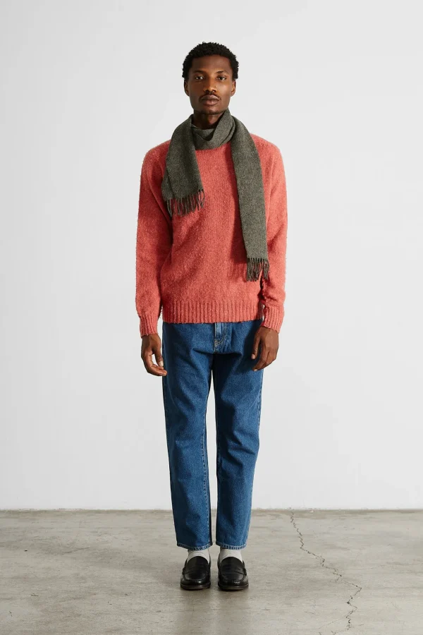 Fashion Edmmond Studios Shetland Sweater Plain Salmon