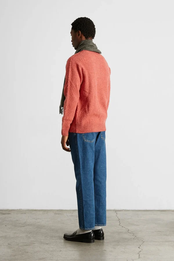 Fashion Edmmond Studios Shetland Sweater Plain Salmon