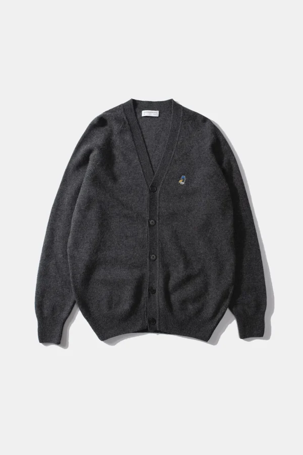 Shop Edmmond Studios Special Duck Cardigan Plain Grey