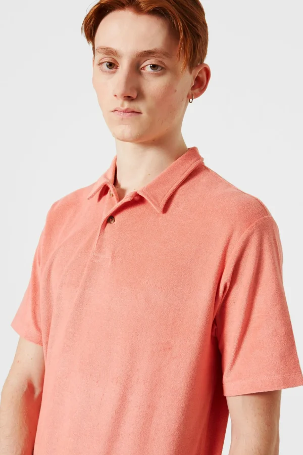 Discount Edmmond Studios Terry Polo Plain Salmon