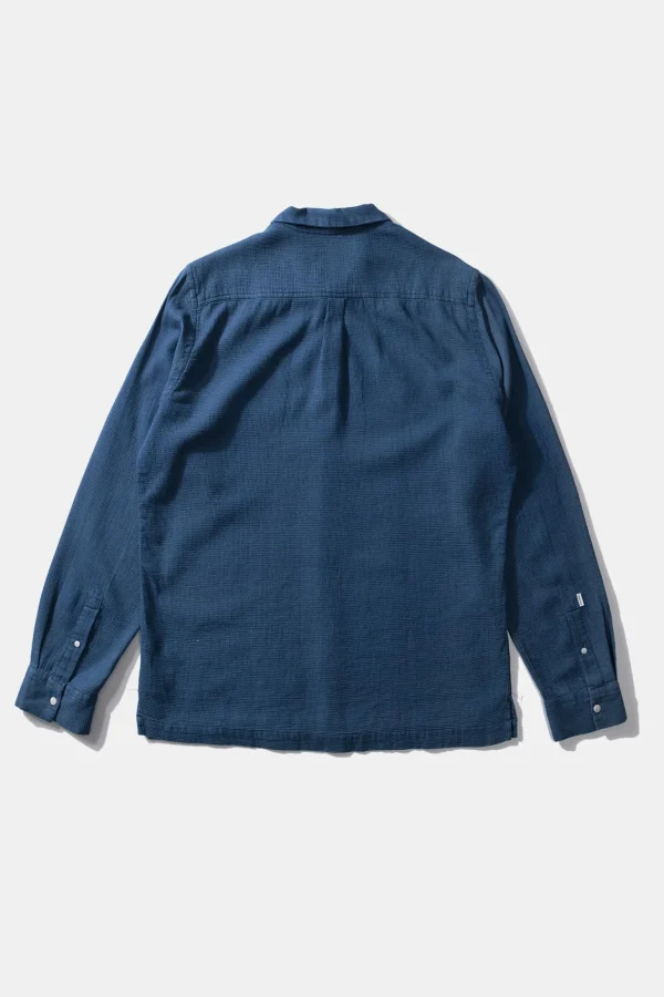 Flash Sale Edmmond Studios Waffle Denim Shirt Plain Stonewash