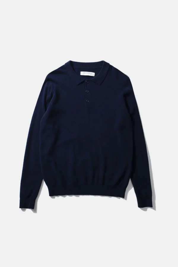 Best Sale Edmmond Studios Wool Polo Plain Navy