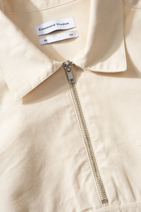 Best Sale Edmmond Studios Zipped Shirt Plain Beige